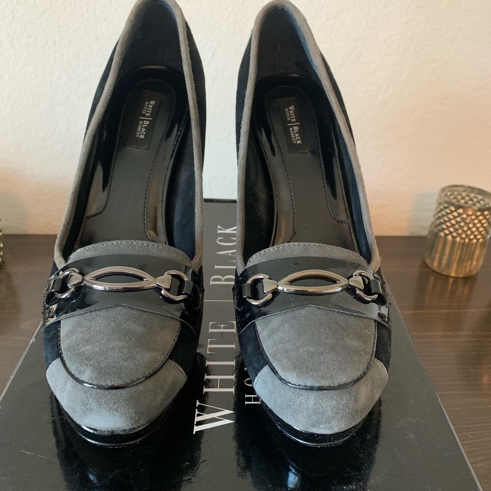 WHBM Suede Leather Loafer Pumps